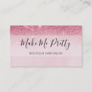 Glam Blush Pink Glitter Ombre Pink Salon Girly Visitekaartje