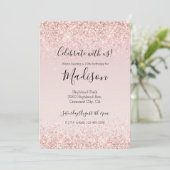 Glam Blush Pink Glitter Sparkle Kaart (Staand voorkant)