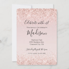 Glam Blush Pink Glitter Sparkle Kaart