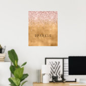 Glam Blush Pink Glitter Sparkle Poster (Thuiskantoor)