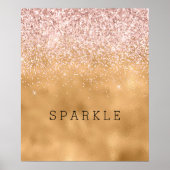 Glam Blush Pink Glitter Sparkle Poster (Voorkant)