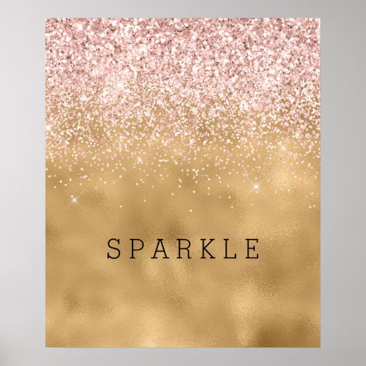 Glam Blush Pink Glitter Sparkle Poster (Voorkant)