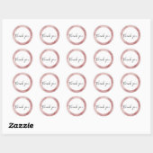 Glam Blush Pink Glitzy Sparkle Dank u Ronde Sticker (Vel)