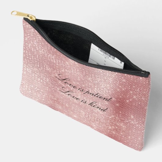 Glam Blush Pink Glitzy Sparkle Etui (Open)