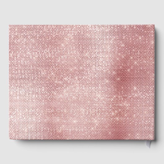 Glam Blush Pink Glitzy Sparkle Gastenboek (Achterkant)