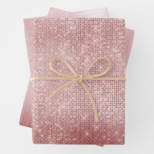Glam Blush Pink Glitzy Sparkle Inpakpapier Vel