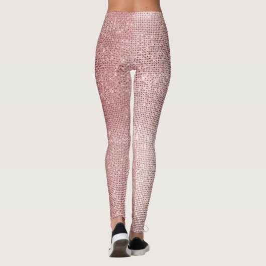 Glam Blush Pink Glitzy Sparkle Leggings (Achterkant)