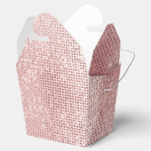 Glam Blush Pink Glitzy Sparkle Vieren Bedankdoosjes (Geopend)