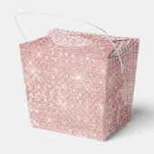 Glam Blush Pink Glitzy Sparkle Vieren Bedankdoosjes (Achterkant)