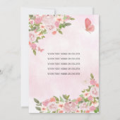 Glam Blush Pink Gold Floral Princess Quinceañera Kaart (Achterkant)