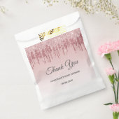 Glam Blush Pink Gold Glitter Hartelijk dank Baby s Bedankzakje (Gezegeld)