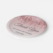 Glam Blush Pink Gold Glitter Hartelijk dank Baby s Papieren Bordje (Gekanteld)