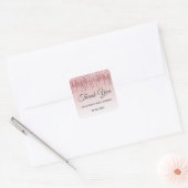 Glam Blush Pink Gold Glitter Hartelijk dank Baby s Vierkante Sticker (Envelop)