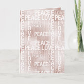 Glam Blush Pink Peace Love Kaart (Voorkant)
