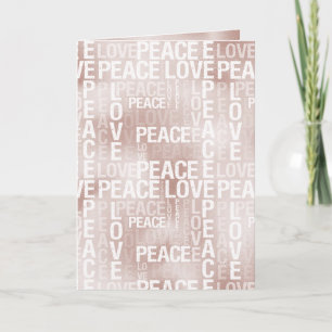 Glam Blush Pink Peace Love Kaart