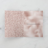 Glam Blush Pink Peace Love Kaart (Binnen)