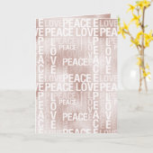 Glam Blush Pink Peace Love Kaart (Gele Bloem)