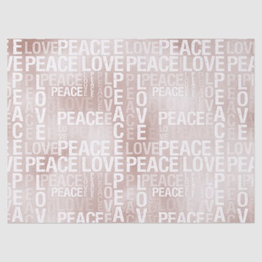 Glam Blush Pink Peace Love Tissuepapier (Voorkant)