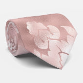 Glam Blush Roos Gold Chic Patroon Stropdas (Opgerold)