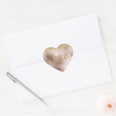 Glam Blush Roos Goud Glitter Liefde Hart Sticker (Envelop)