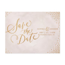 Glam blush roos goud kalligrafie behalve datum