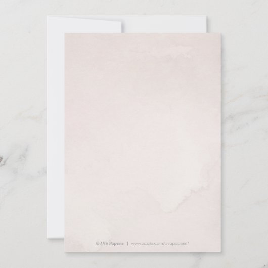 Glam blush roos gouden kalligrafie gelofte vernieu kaart (Achterkant)