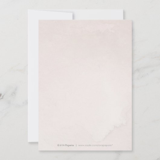 Glam blush roos goudkalligrafie verjaarfeest kaart (Achterkant)