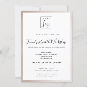 GLAM BLUSH ROSE GOUDE JE LOGO WORKSHOP GALA EVENEM KAART