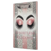 Glam Blush Roze Glitter Wimpers Klembord (Links)