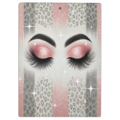 Glam Blush Roze Glitter Wimpers Klembord (Achterkant)