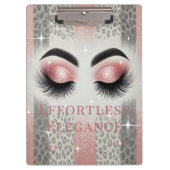 Glam Blush Roze Glitter Wimpers Klembord (Voorkant)