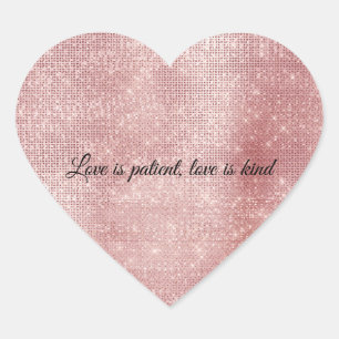 Glam Blush Roze Glitterende Schittering Hart Sticker