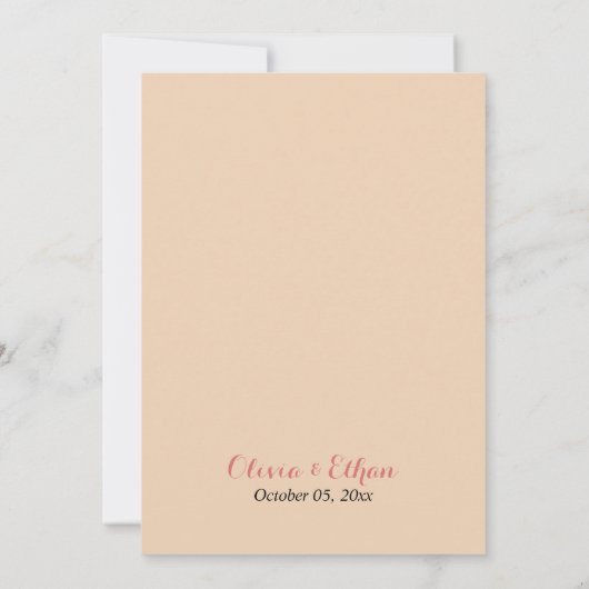 glam blush roze Gouden Glitter Bloemen bruiloft Kaart (Achterkant)