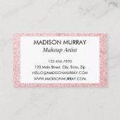 Glam Blush Roze Rose Gold Glitter Sparkle Monogram Visitekaartje (Achterkant)