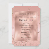 Glam Blush Roze Rose Goud Glitter Kaart (Voorkant)