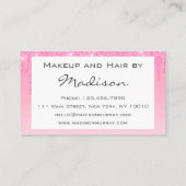 Glam Blush Roze Roze Glitter Drijpt artiest Visitekaartje (Achterkant)