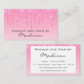 Glam Blush Roze Roze Glitter Drijpt artiest Visitekaartje (Voorkant / Achterkant)