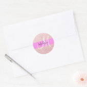 Glam Blush Roze Roze Goud Glitter Glans Monogram Ronde Sticker (Envelop)