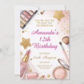 Glam Blush Roze Spa Verjaardagsfeestje Kaart (Voorkant)