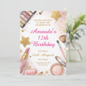 Glam Blush Roze Spa Verjaardagsfeestje Kaart (Staand voorkant)