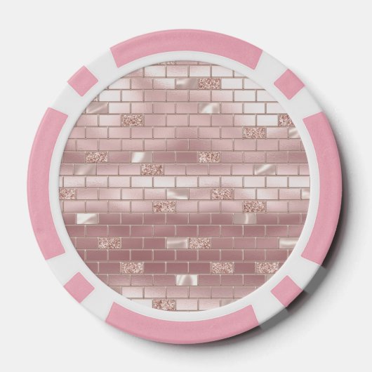 Glam Blush roze stenen Poker Chips (Achterkant)