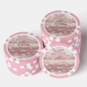Glam Blush roze stenen Poker Chips (Opstapeling)