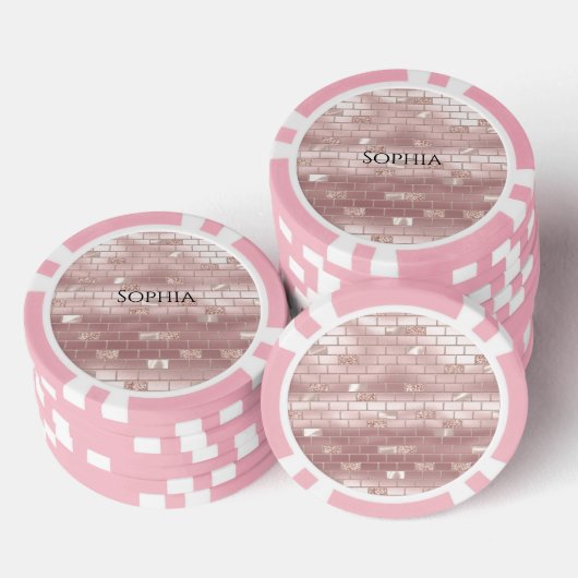 Glam Blush roze stenen Poker Chips (Opstapeling)