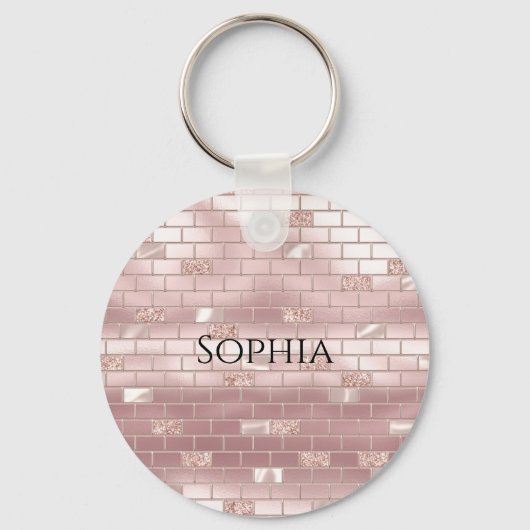 Glam Blush roze stenen Sleutelhanger (Voorkant)