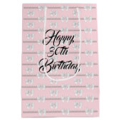 Glam Blush Roze Tiffany Parels Thema 30e verjaarda Medium Cadeauzakje (Achterkant)