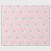 Glam Blush Roze Witte Strikken Tiffany Thema NYC Cadeaupapier (Vlak)