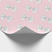 Glam Blush Roze Witte Strikken Tiffany Thema NYC Cadeaupapier (Hoek)