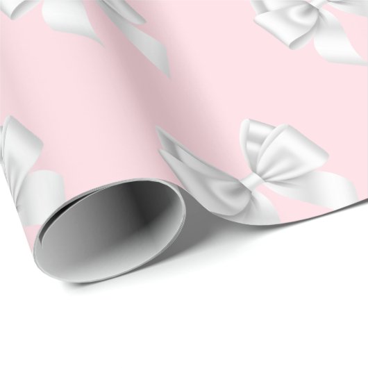 Glam Blush Roze Witte Strikken Tiffany Thema NYC Cadeaupapier (Rol Hoek)