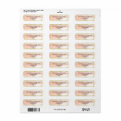 Glam Blush Waterverf Splash Gold Lijst Bruiloft Etiket (Full Sheet)