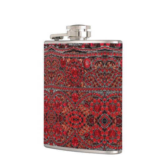 glam bohemian crystal burgundy ruby rhinestone heupfles (Links)